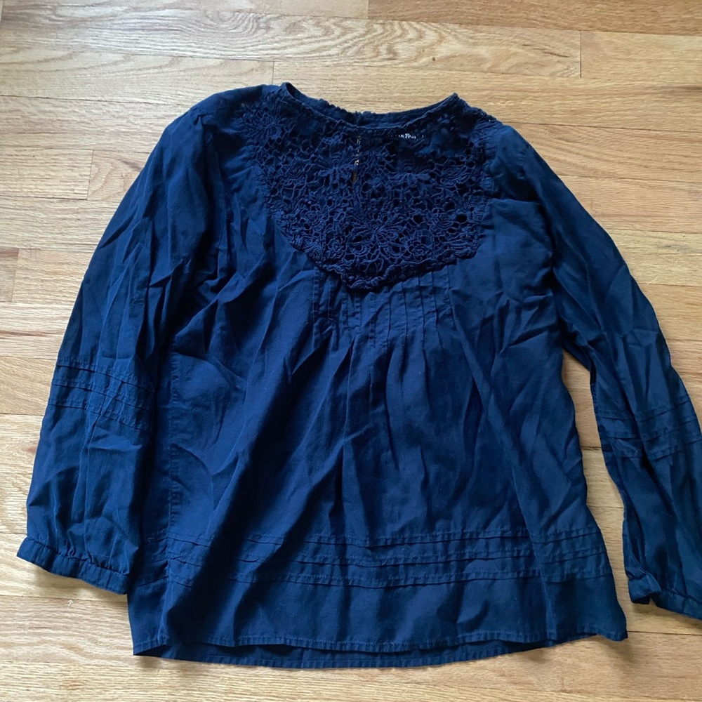 Elegant Blue Lace Women's Top